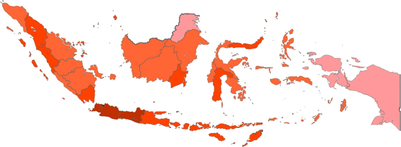 인도네시아 인구밀도 지도