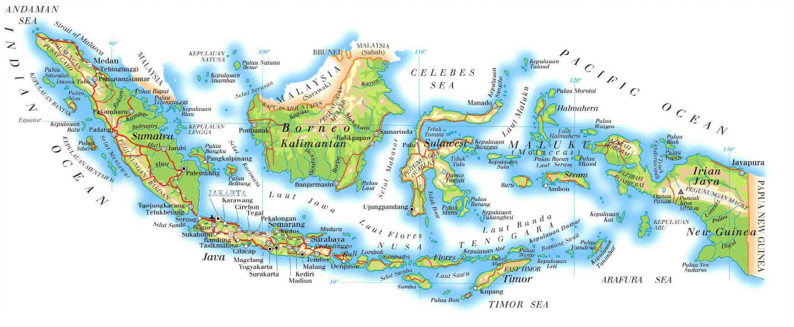 인도네시아 고화질 지도