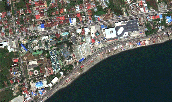 인도네시아 지진 쓰나미 위성사진
