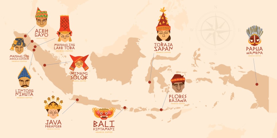 인도네시아 각 지역 커피